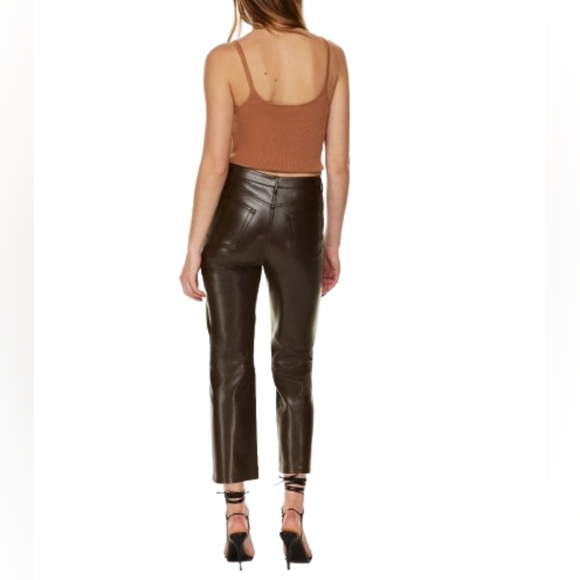 Aritzia Wilfred The Melina Vegan Cropped Pant in Rich Mocha Brown Women's Size 4 - Picture 5 of 16